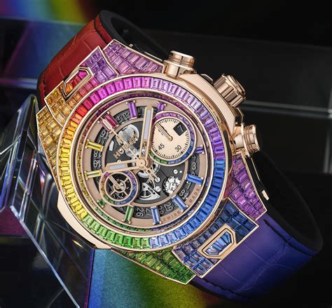 hublot big bang unico full baguette king gold rainbow|HUBLOT .